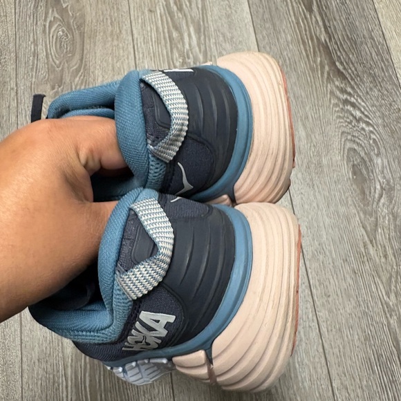 Hoka One One Women's Dark Blue and Peach Athletic Shoes - Picture 4 of 15